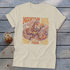 T-shirt with fox playing guitar and text "Mountain Soul and Front Porch Pickin'".
