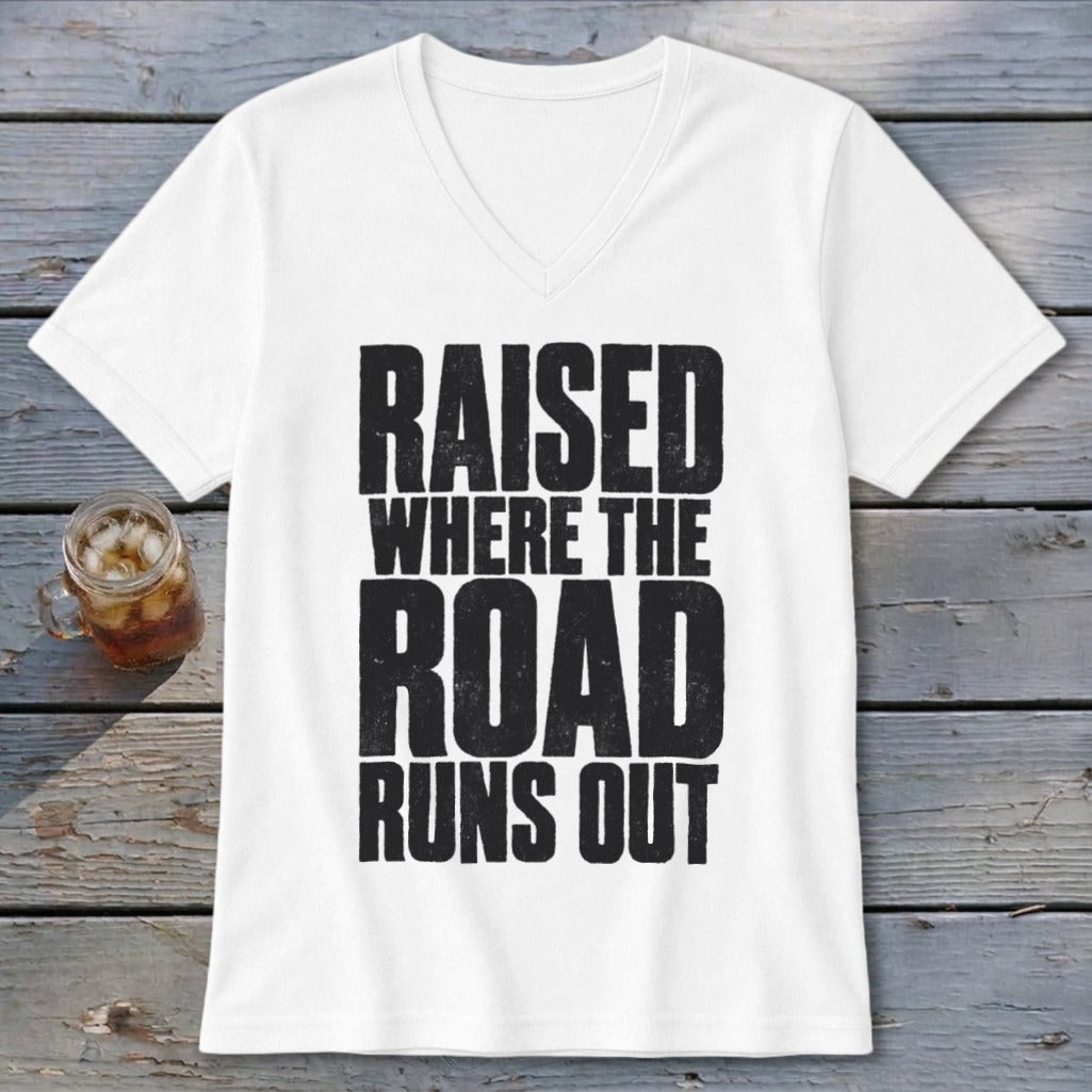 Raised Where the Road Runs Out V-neck