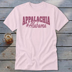 Pink t-shirt with "Appalachia #Alabama" in maroon text.