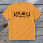 Orange t-shirt with "APPALACHIA #Georgia" text in brown.
