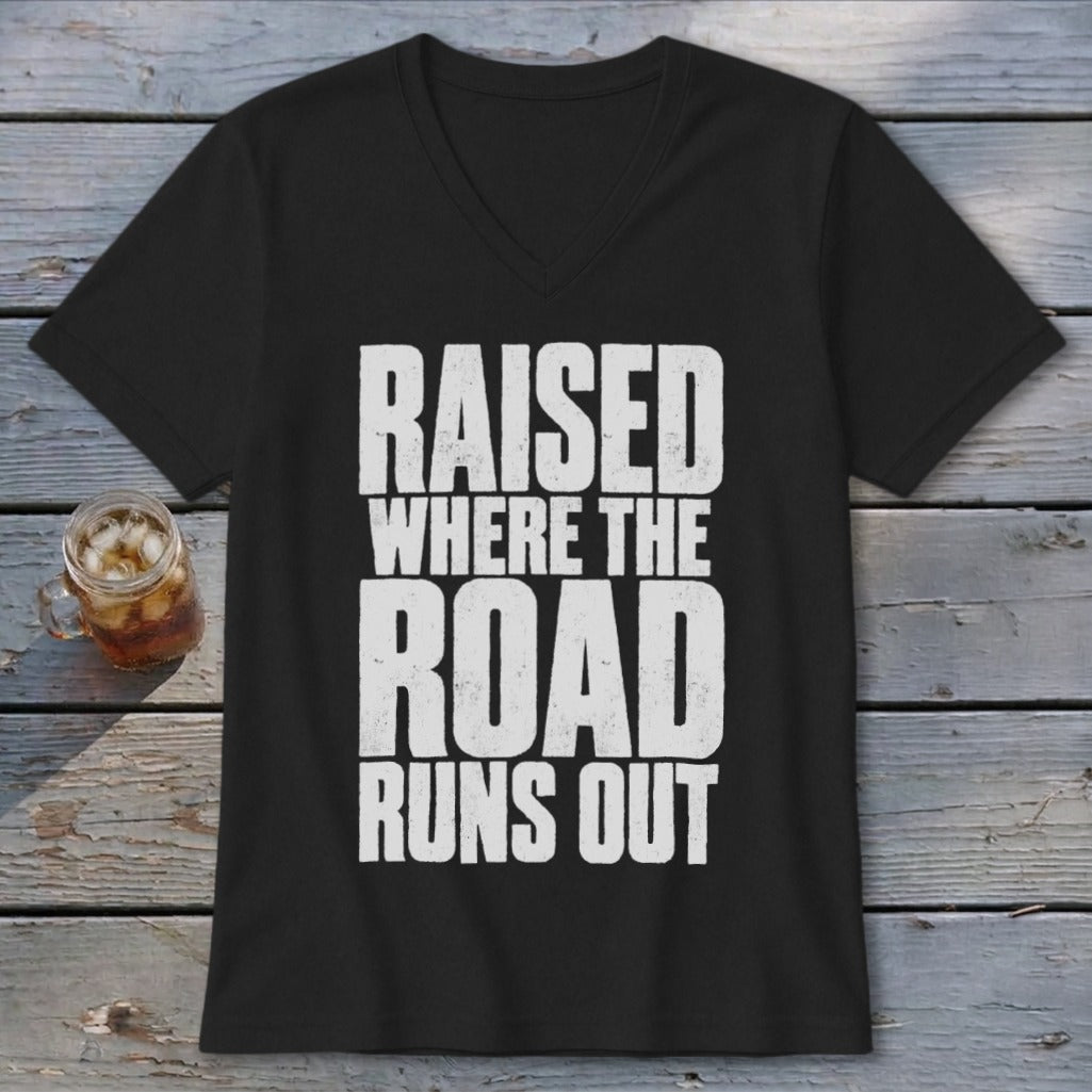 Raised Where the Road Runs Out V-neck