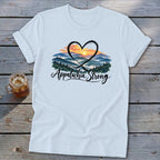 Light blue t-shirt with "Appalachia Strong" text and a heart outline over a mountain landscape.