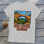 T-shirt with graphic of Red River Gorge natural arch and text "RED RIVER GORGE".