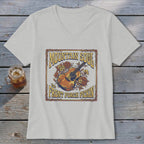 T-shirt with "Mountain Soul and Front Porch Pickin" text, guitar, and flowers graphic.