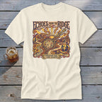 Cream t-shirt with "Echoes From The Ridge" and Appalachian music celebration graphic.