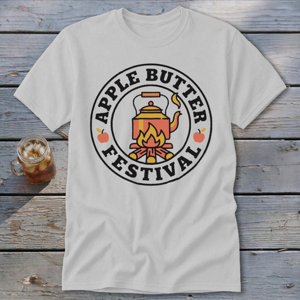 White t-shirt with a circular graphic for the "Apple Butter Festival".