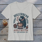 Bear making apple butter with text HOLLEBEAR APPLE BUTTER SEASON.