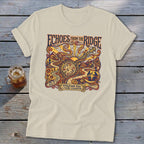 T-shirt with "Echoes From The Ridge" and Appalachian Music & Picking Celebration graphic.