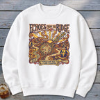 White sweatshirt with "Echoes from the Ridge Appalachian Music & Picking Celebration" graphic.