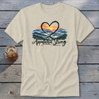 Cream t-shirt with a heart, mountains, and "Appalachia Strong" text.
