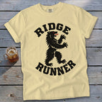 Yellow t-shirt with black text "RIDGE RUNNER" and a black bear graphic.