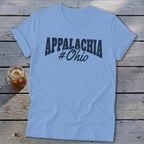 Light blue t-shirt with "APPALACHIA #Ohio" printed in dark blue text.