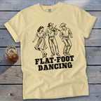T-shirt with "Flat-Foot Dancing" text and a dancing couple with a fiddler.