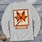 Long sleeve shirt with a quilted maple leaf design and "Maple Leaf" text.