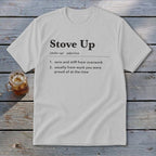 Light gray short-sleeved t-shirt with a dictionary definition graphic printed on the chest.