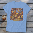 Light blue t-shirt with "Echoes from the Ridge" and Appalachian music graphic.