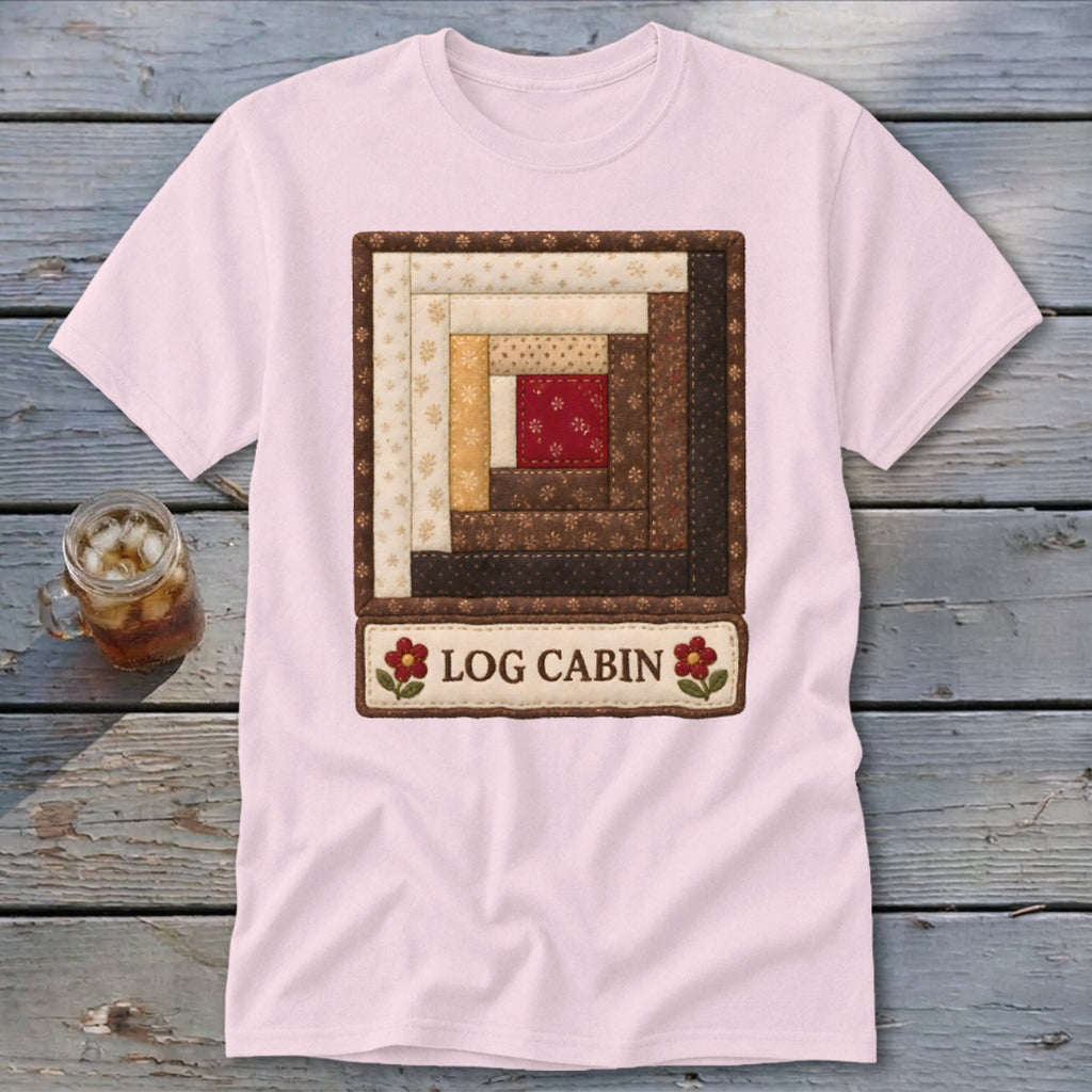 Log Cabin Faux Quilt Block Classic Tee